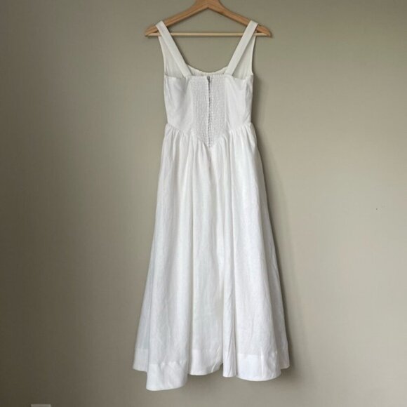 NEW Reformation Balia Linen Sleeveless Midi Dress in White | US 4 UK 8 - Picture 9 of 16